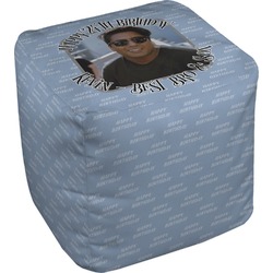 Photo Birthday Cube Pouf Ottoman - 18" (Personalized)