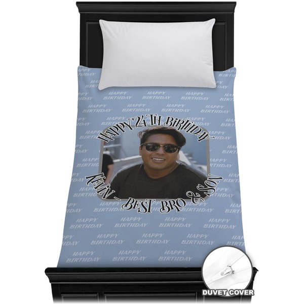 Custom Photo Birthday Duvet Cover - Twin (Personalized)