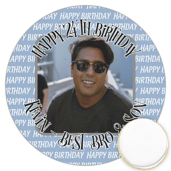 Custom Photo Birthday Printed Cookie Topper - 3.25"