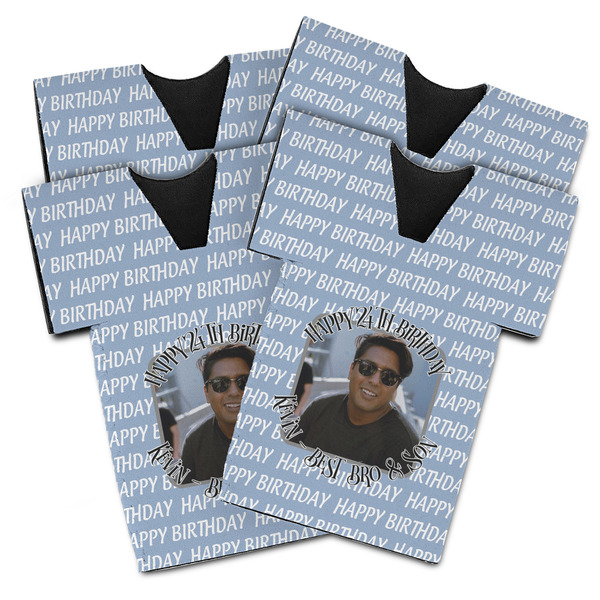 Custom Photo Birthday Jersey Bottle Cooler - Set of 4