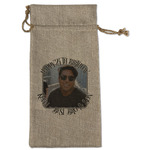 Photo Birthday Large Burlap Gift Bag - Front