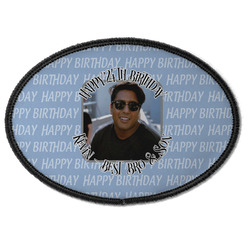 Photo Birthday Iron On Oval Patch