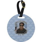 Photo Birthday Plastic Luggage Tag - Round