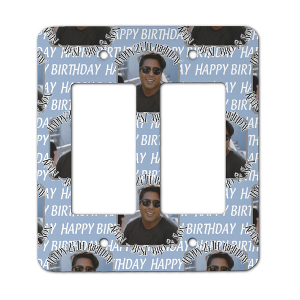 Custom Photo Birthday Rocker Style Light Switch Cover - Two Switch