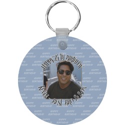 Photo Birthday Round Plastic Keychain