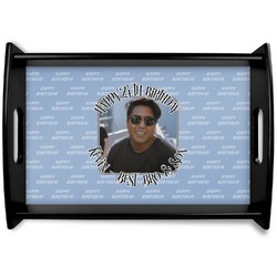 Photo Birthday Black Wooden Tray - Small (Personalized)