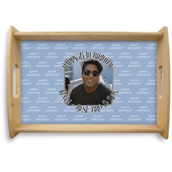 Photo Birthday Natural Wooden Tray - Small (Personalized)