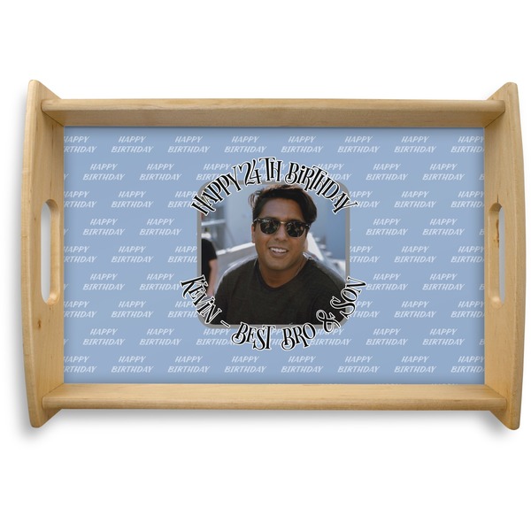 Custom Photo Birthday Natural Wooden Tray - Small (Personalized)