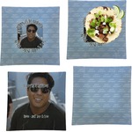 Photo Birthday Set of 4 Glass Square Lunch / Dinner Plate 9.5" (Personalized)