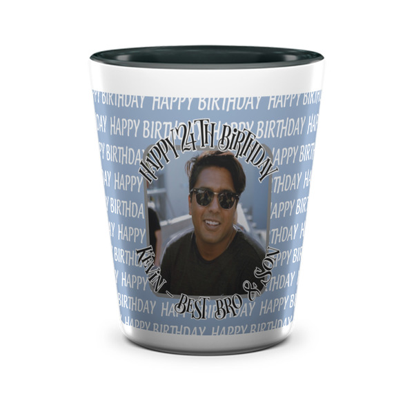 Custom Photo Birthday Ceramic Shot Glass - 1.5 oz - Two Tone - Single