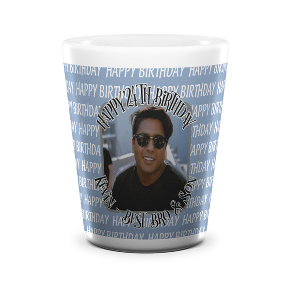 Custom Photo Birthday Ceramic Shot Glass - 1.5 oz - White - Single