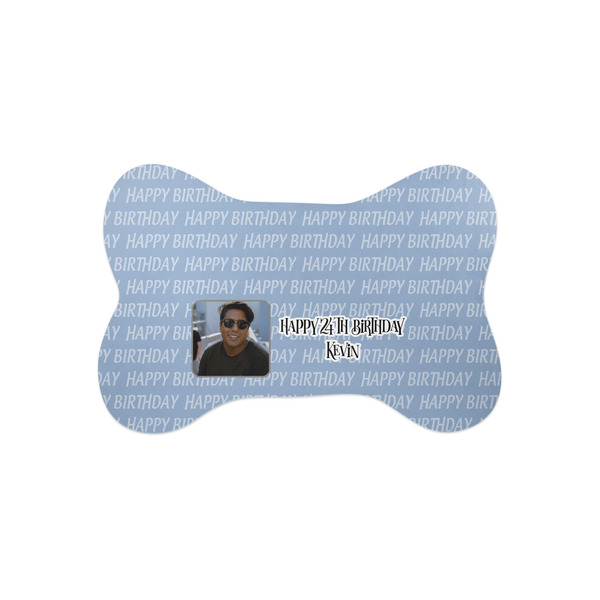 Custom Photo Birthday Bone Shaped Dog Food Mat (Small)