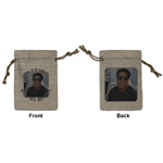 Photo Birthday Small Burlap Gift Bag - Front & Back