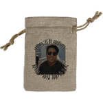 Photo Birthday Small Burlap Gift Bag - Front