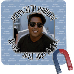 Photo Birthday Square Fridge Magnet (Personalized)