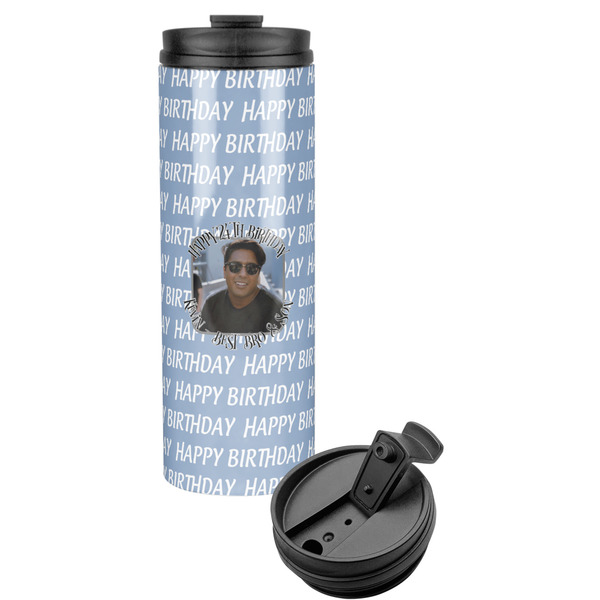 Custom Photo Birthday Stainless Steel Skinny Tumbler