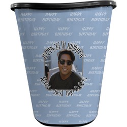 Photo Birthday Waste Basket - Single Sided (Black) (Personalized)