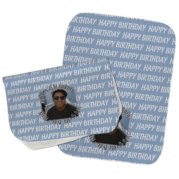 Custom Photo Birthday Burp Cloths - Fleece - Set of 2