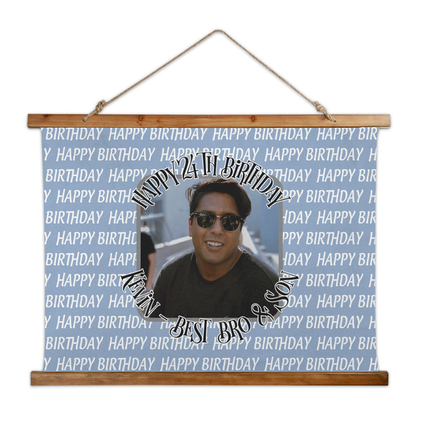 Custom Photo Birthday Wall Hanging Tapestry - Wide