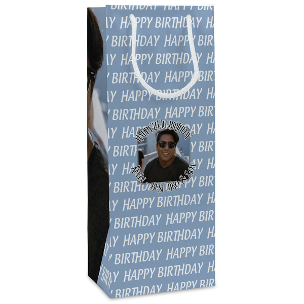 Custom Photo Birthday Wine Gift Bags