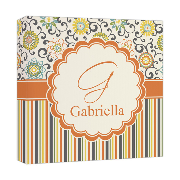 Custom Swirls, Floral & Stripes Canvas Print - 12x12 (Personalized)