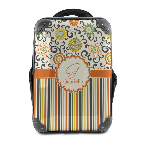 Custom Swirls, Floral & Stripes 15" Hard Shell Backpack (Personalized)