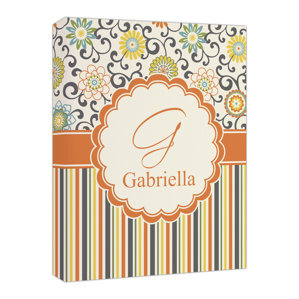 Custom Swirls, Floral & Stripes Canvas Print - 16x20 (Personalized)