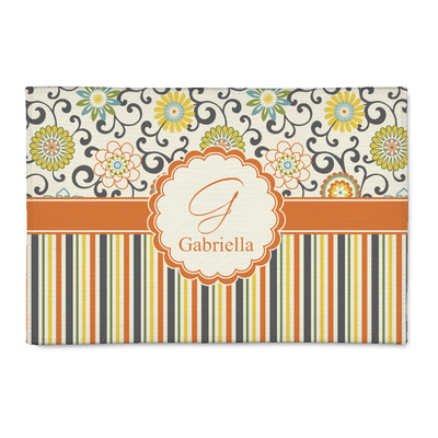 Custom Swirls, Floral & Stripes Area Rug (Personalized