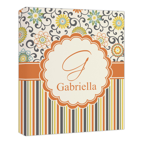 Custom Swirls, Floral & Stripes Canvas Print - 20x24 (Personalized)