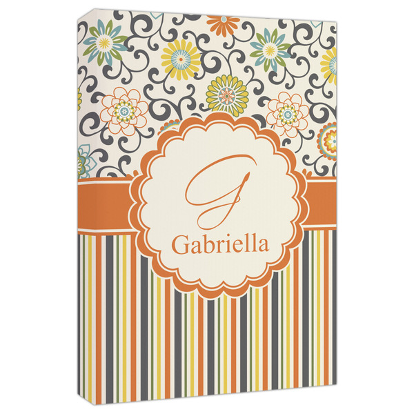 Custom Swirls, Floral & Stripes Canvas Print - 20x30 (Personalized)