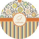 Swirls, Floral & Stripes Multipurpose Round Labels - Custom Sized (Personalized)