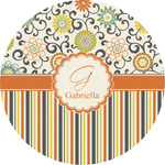 Swirls, Floral & Stripes Multipurpose Round Labels - 5" (Personalized)