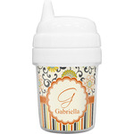 Swirls, Floral & Stripes Baby Sippy Cup (Personalized)