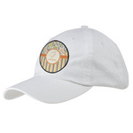 Swirls, Floral & Stripes Baseball Cap - White (Personalized)