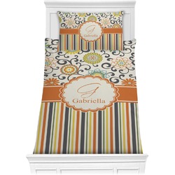 Swirls, Floral & Stripes Comforter Set - Twin XL (Personalized)
