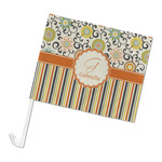 Swirls, Floral & Stripes Car Flag (Personalized)