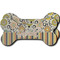 Swirls, Floral & Stripes Ceramic Flat Ornament - Bone Front & Back Double Print