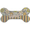 Swirls, Floral & Stripes Ceramic Flat Ornament - Bone Front