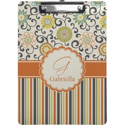 Swirls, Floral & Stripes Clipboard (Personalized)