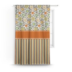 Swirls, Floral & Stripes Curtain - 50"x84" Panel