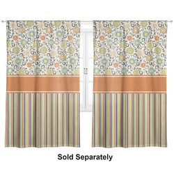 Swirls, Floral & Stripes Curtain Panel - Custom Size