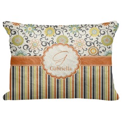 Swirls, Floral & Stripes Decorative Baby Pillowcase - 16"x12" (Personalized)