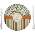 Swirls, Floral & Stripes 10" Glass Lunch / Dinner Plates - Single or Set (Personalized)