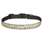 Swirls, Floral & Stripes Dog Collar - Medium (Personalized)