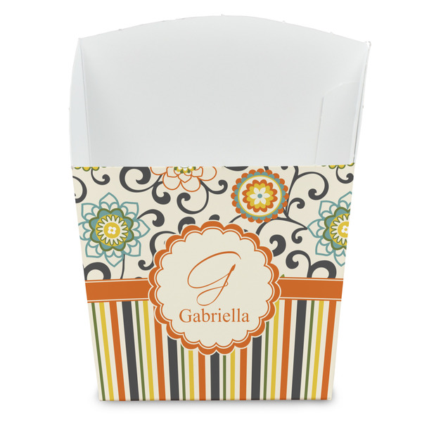 Custom Swirls, Floral & Stripes French Fry Favor Boxes (Personalized)