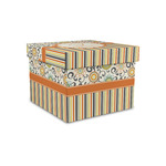 Swirls, Floral & Stripes Gift Box with Lid - Canvas Wrapped - Small (Personalized)