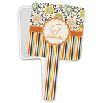 Swirls, Floral & Stripes Hand Mirror (Personalized)