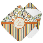 Swirls, Floral & Stripes Hooded Baby Towel (Personalized)