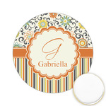 Swirls, Floral & Stripes Printed Cookie Topper - 2.15" (Personalized)