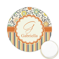 Swirls, Floral & Stripes Printed Cookie Topper - 2.15" (Personalized)